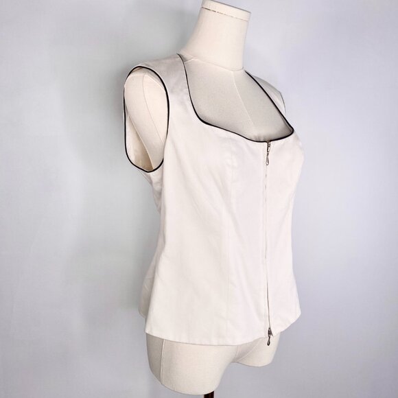 Anne Fontaine - Cream zipper bustier w/ lace-up back - Picture 3 of 10